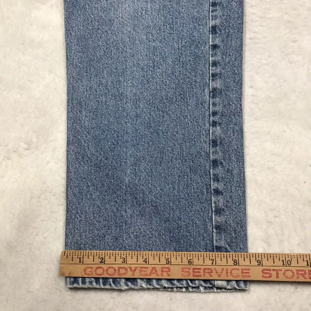 90s J CREW Jean Men 32x30 Acid Light Wash Relaxed fit Straight Leg USA Made